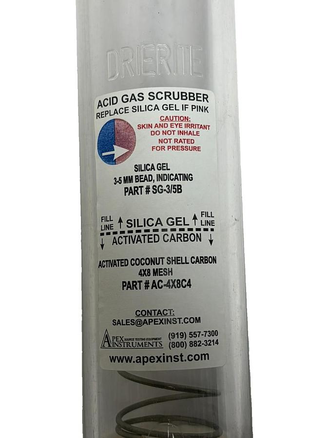 Used Drierite L68-NP-303 Gas Drying Unit Apex Acid Scrubber W/ Plastic Wrench