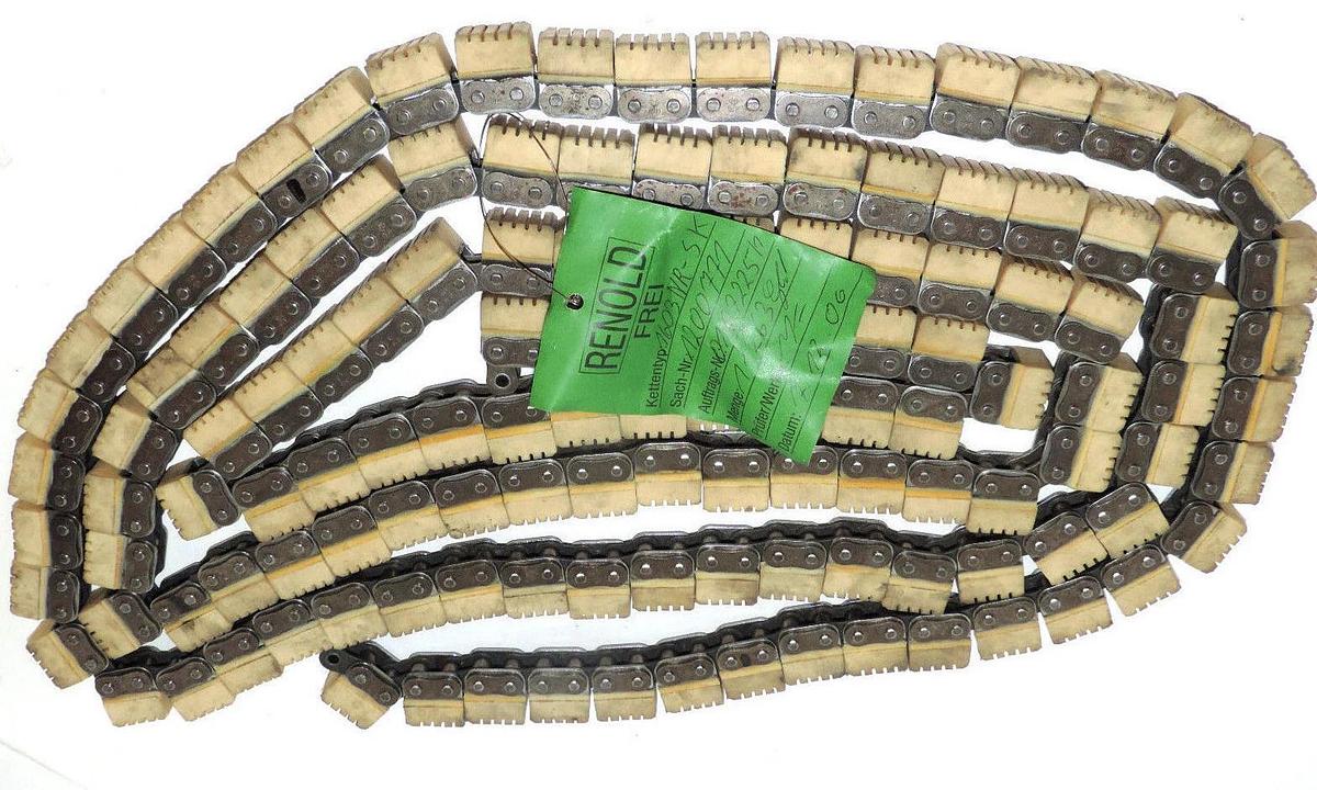 NEW RENOLD AS1603/2750 11 FT RUBBER COATED CHAIN W/ THREE SPARE LINKS AS16032750