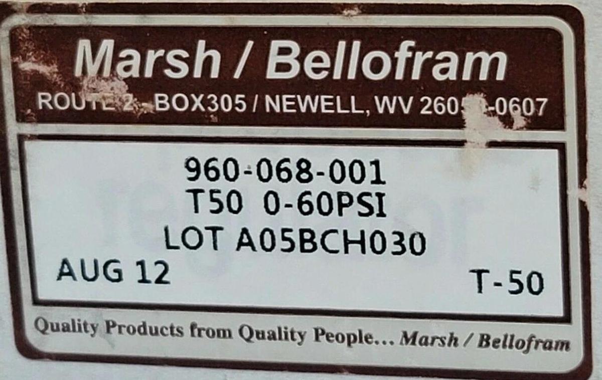 Used NIB MARSH BELLOFRAM 960-068-001 PRESSURE REGULATOR 960068001