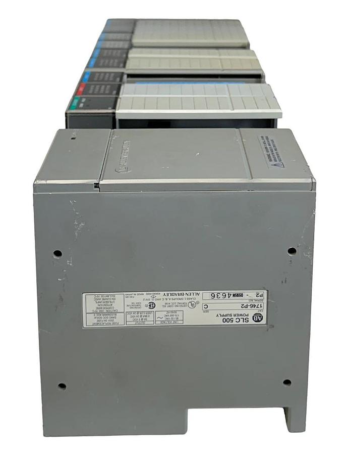 Used ALLEN BRADLEY 1746-A10 /A SLC 500 10-SLOT CHASSIS 1746-P2 /C POWER SUPPLY & MORE