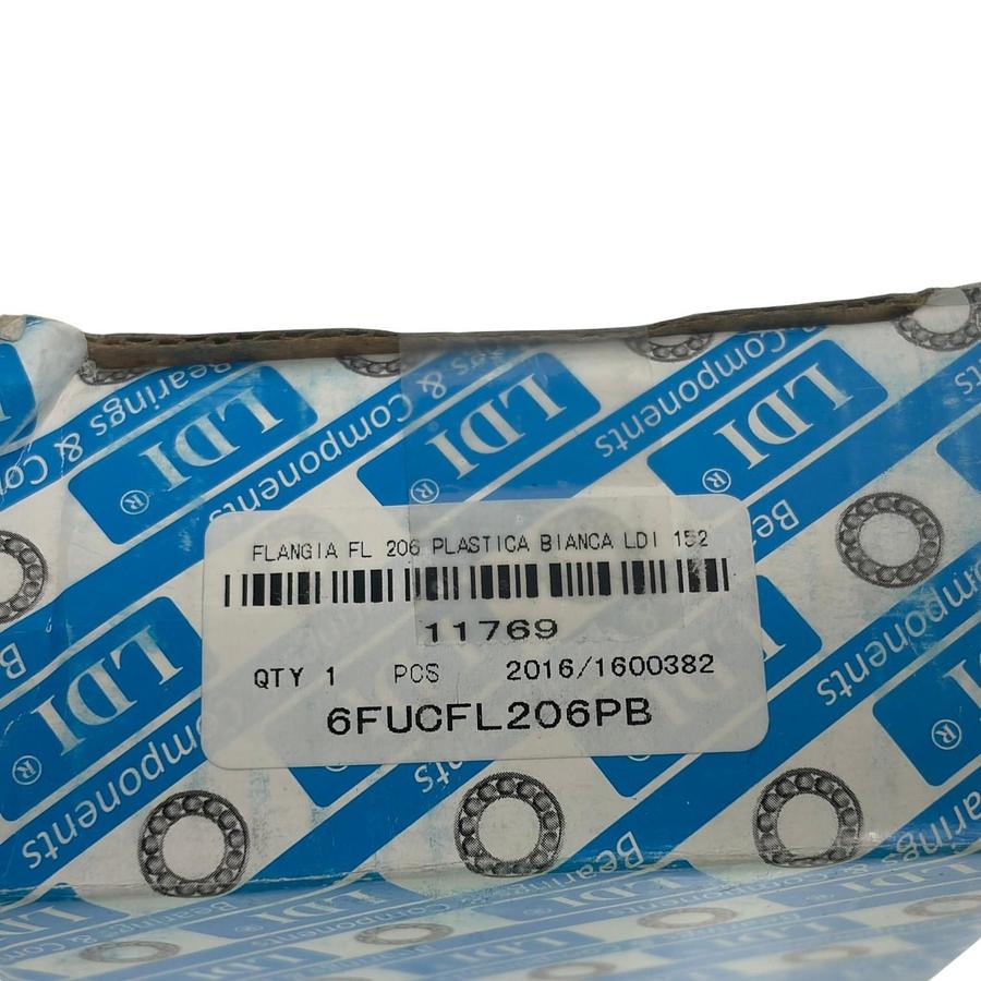 Used LDI Bearings 6FUCFL206PB Plastic Flange Bearing Unit 30mm SUC206 Stainless NIB