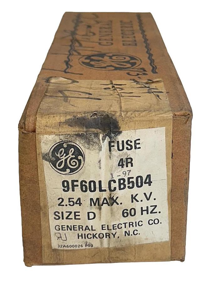 Used NEW SEALED GENERAL ELECTRIC 9F60LCB504 4R FUSES 2.54kV MAX SIZE D 60Hz NSFS