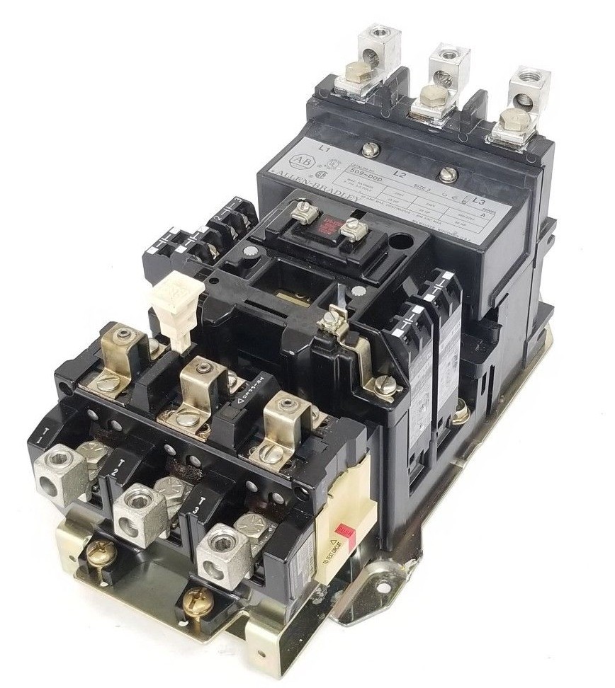 Used ALLEN BRADLEY 509-DOD STARTER SER A, SIZE 3, 90AMP, 600VAC, 509DOD W/ CD236 COIL