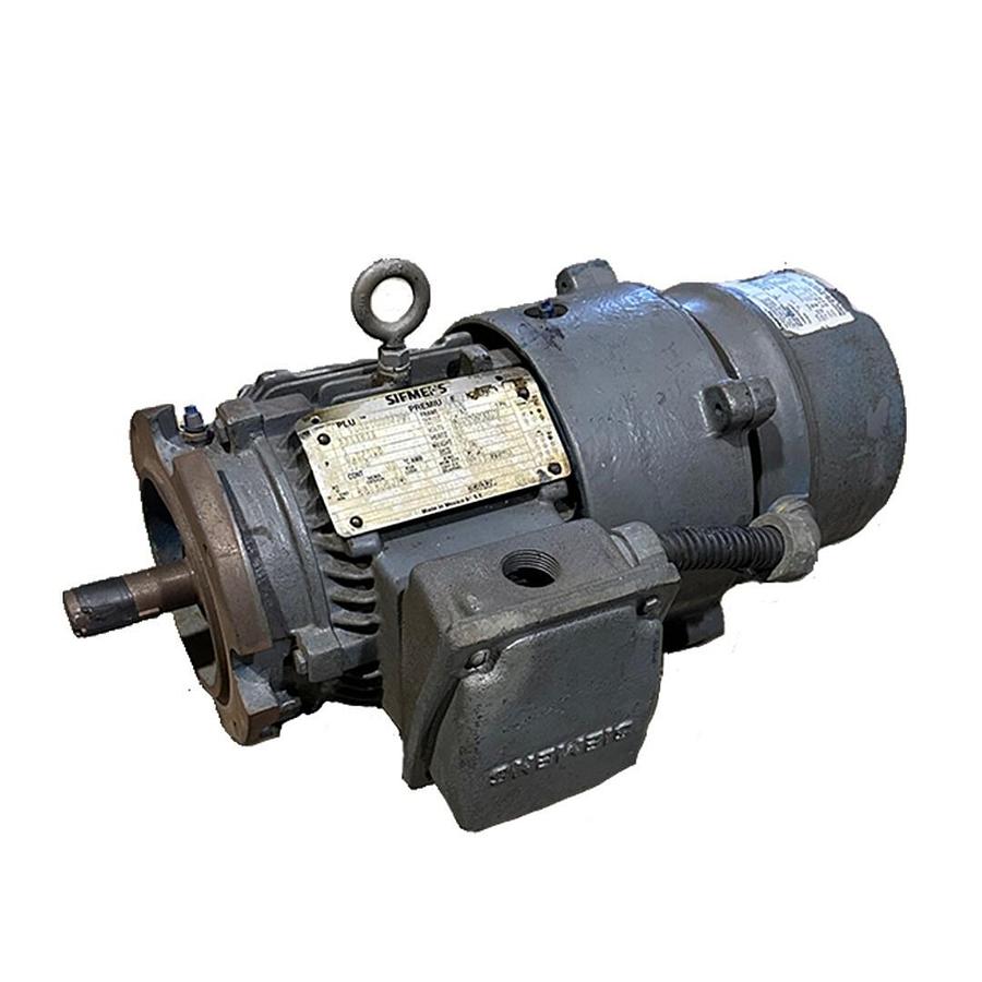 Used SIEMENS 1LA01444SB21 PE-21 PLUS MOTOR 1HP R6ZESDB W/ STEARNS 105603200BQF BRAKE