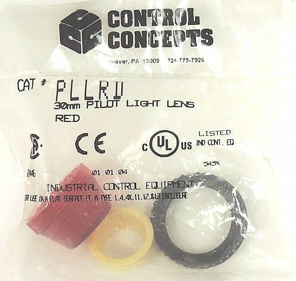 Used NEW CONTROL CONCEPTS PLLRD RED 30mm PILOT LIGHT LENS