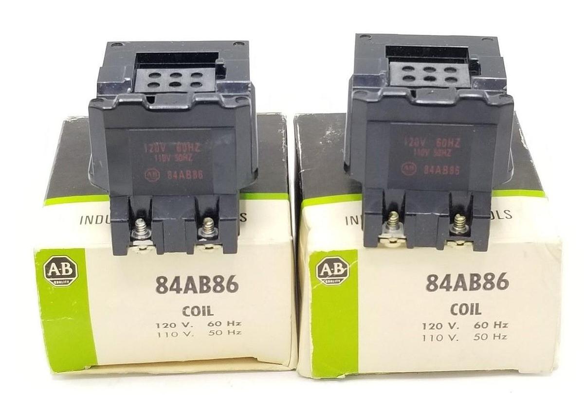 Used LOT OF 2 NIB ALLEN BRADLEY 84AB86 COIL 120V/60HZ, 110V/50HZ