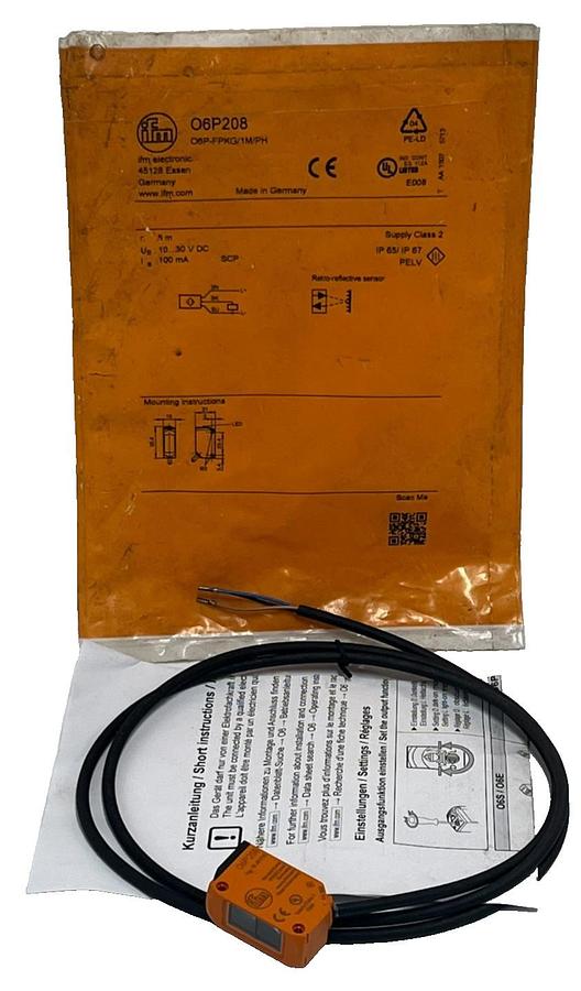IFM EFECTOR O6P208 Photoelectric Sensor O6P-FPKG/1M/PH-O6P208