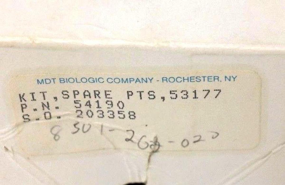 Used NIB MDT BIOLOGIC COMPANY 54190 SPARE PARTS KIT 53177