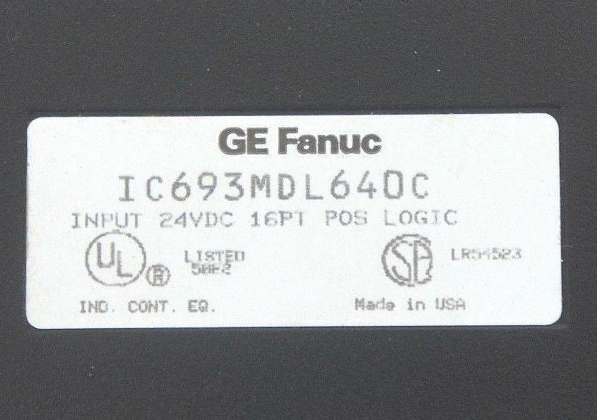 Used GE FANUC IC693MDL640C INPUT MODULE 24VDC, 16 PT POS LOGIC