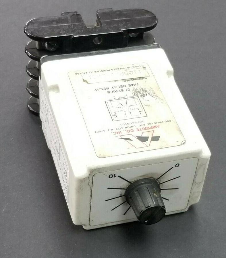 Used AMPERITE CO. INC. 110DP.1-60CI TIME DELAY RELAY SER. CI 10A-240VAC 110DP160CI