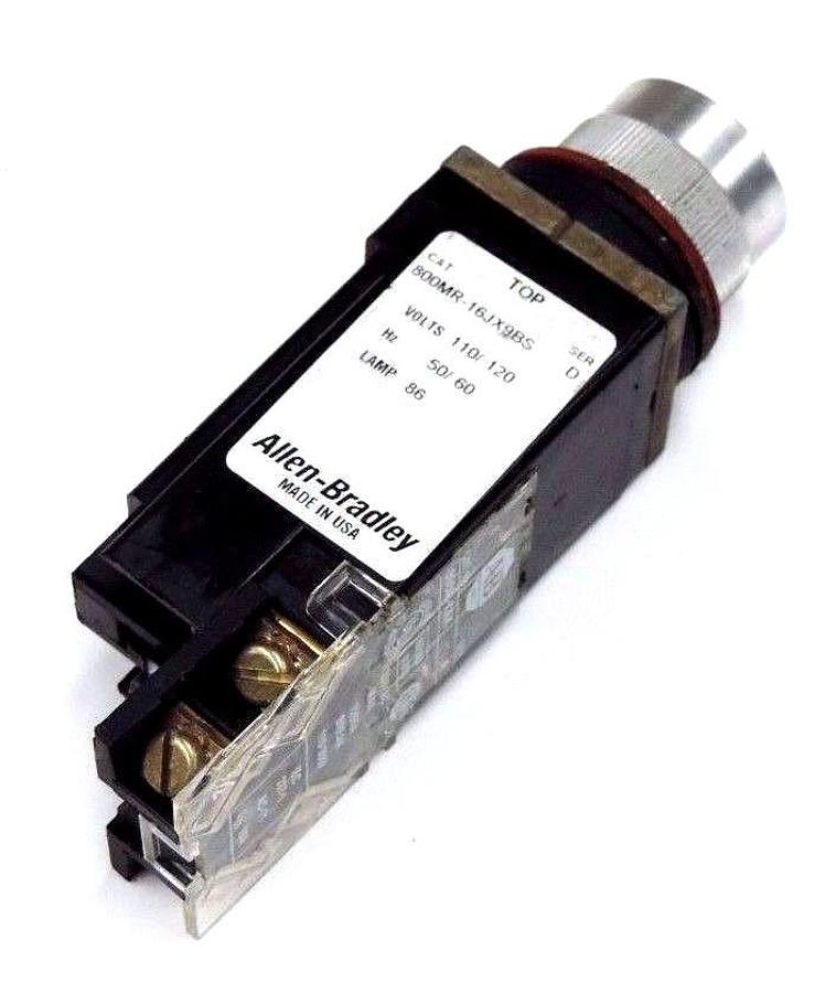 Used ALLEN BRADLEY 800MR-16JX9BS SER. D SELECTOR SWITCH 110/120V, 50/60HZ, 800M-XAK