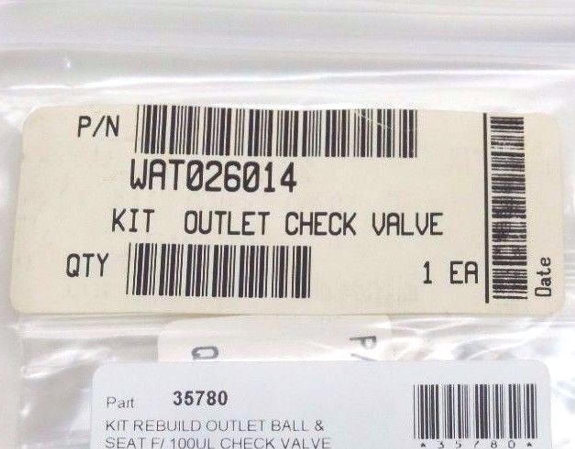 NIB WATERS WAT026014 OUTLET CHECK VALVE KIT 26014