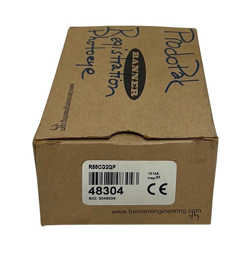 BANNER R55CG2QP / 48304 R55 COLOR MARK SENSOR 10-30VDC 10mm FOCAL POINT NSMP