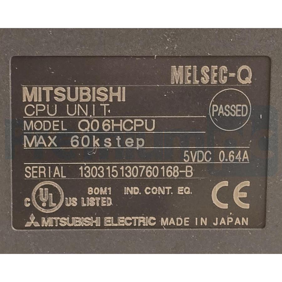 Used MITSUBISHI Q06HCPU MELSEC-Q QnU (PLC) CPU UNIT MAX 60Ksteps 5VDC 0.64A NSMP