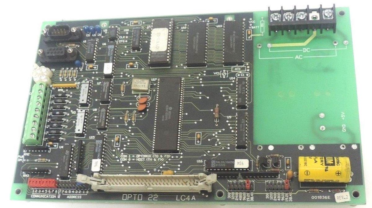 Used OPTO 22 LC4A CPU SINGLE BOARD CONTROLLER 120VAC 001836E REV. 2