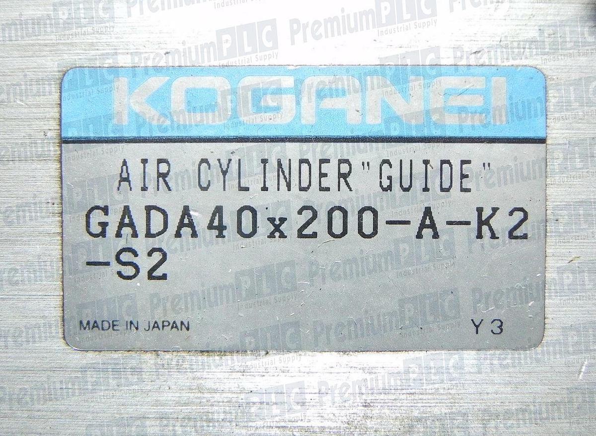 Used KOGANEI GADA40X200-A-K2-S2 CYLINDER ACTUATOR W/ GUIDE GA SERIES