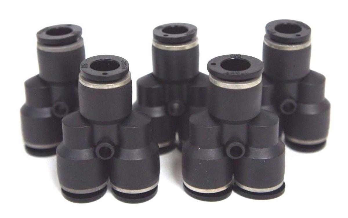 LOT OF 5 NEW COMPOSITE PUSH TO CONNECT UNION "Y" FITTINGS 3/8" OD, LG84PC-6-6