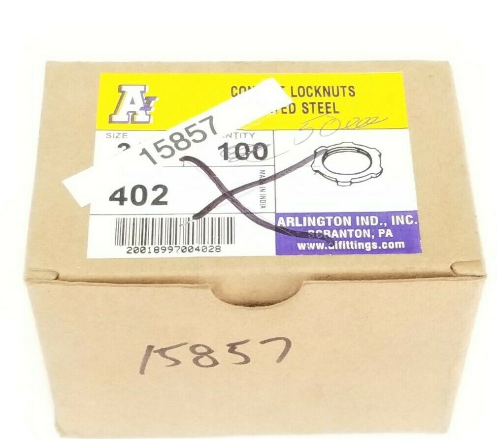 Used LOT OF 50 NEW ARLINGTON 402 CONDUIT LOCKNUTS PLATED STEEL 3/4'' SIZE