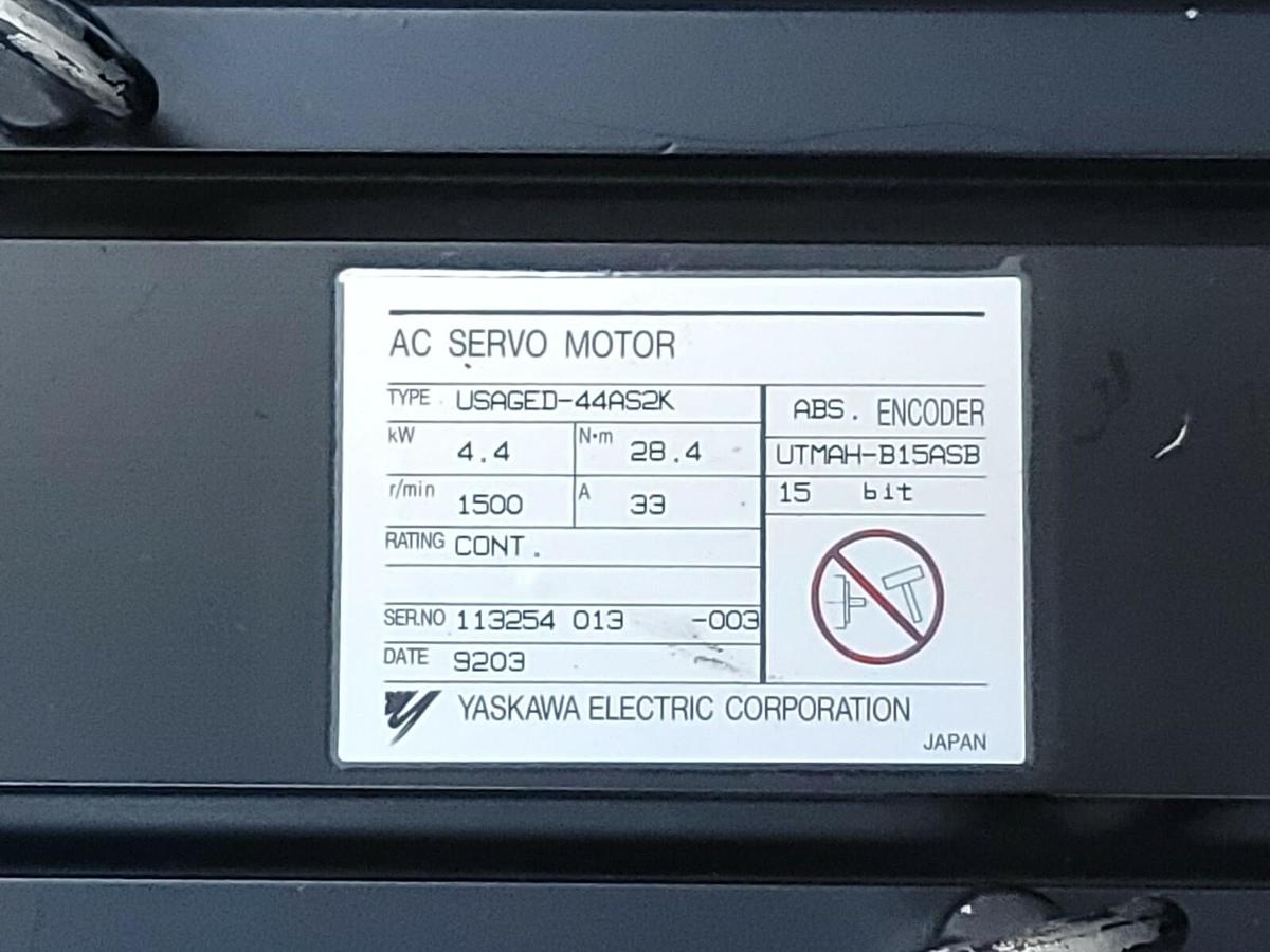 Used NEW YASKAWA ELECTRIC USAGED-44AS2K AC SERVO MOTOR 4.4kW W/ UTMAH-B15ASB ENCODER