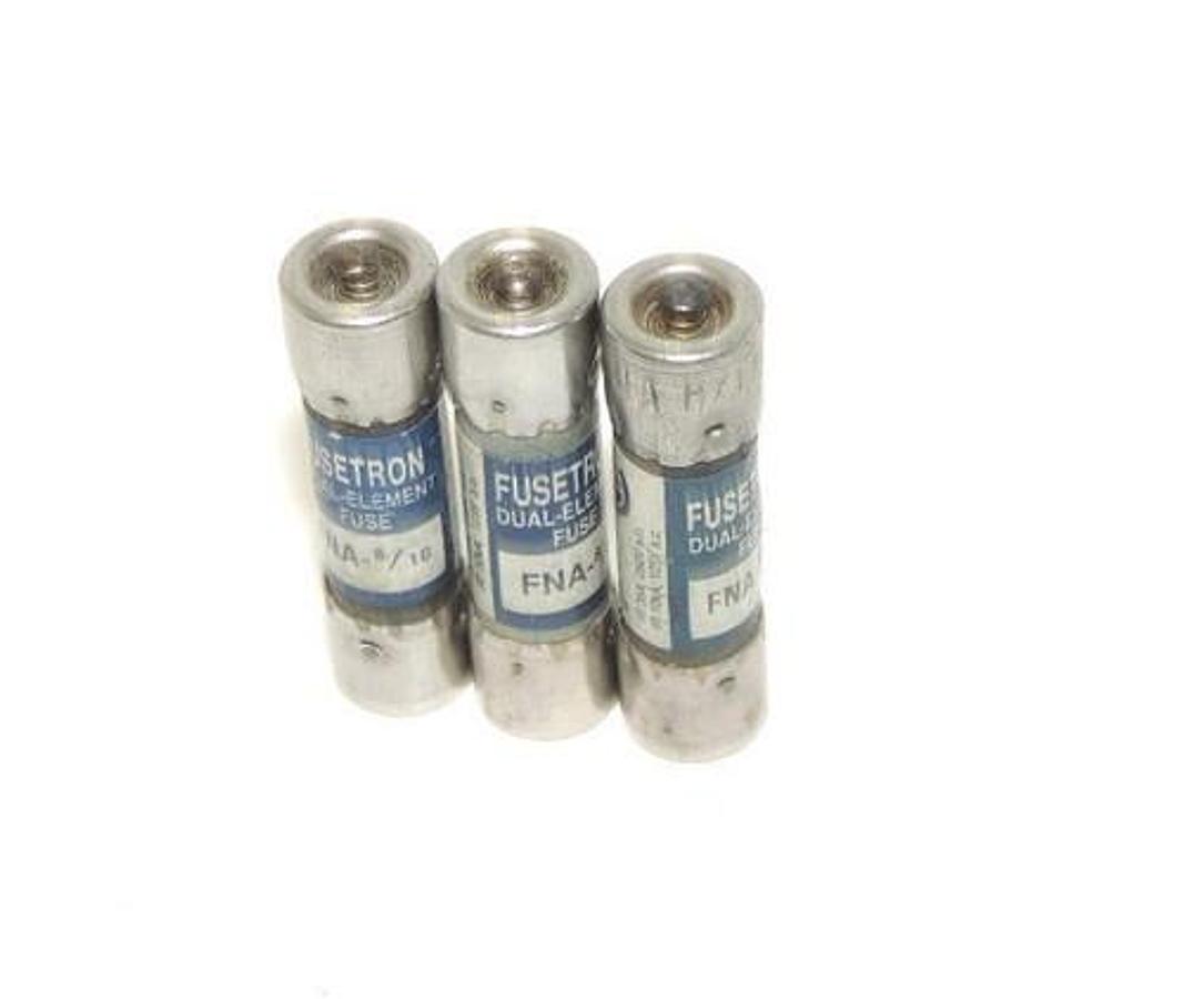Used LOT OF 3 NEW FUSETRON FNA-8/10 DUAL ELEMENT FUSES FNA810