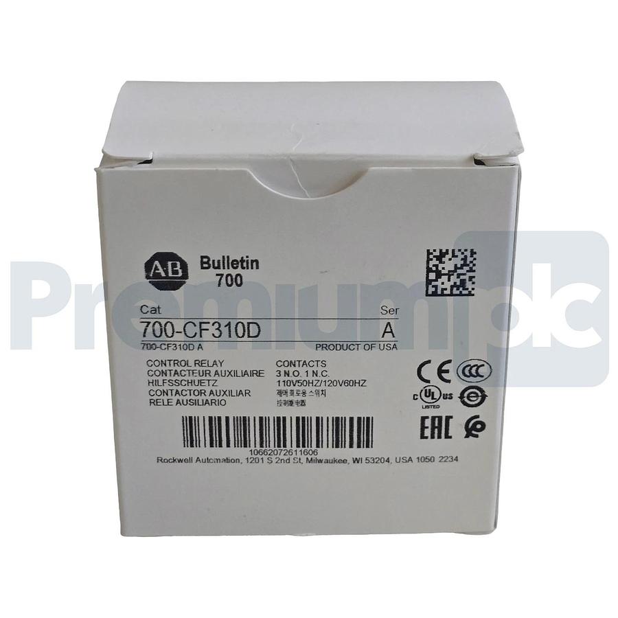 Allen-Bradley 700-CF310D /A Control Relay 3 N.O. 1 N.C. 110/120V AC Coil NSMP