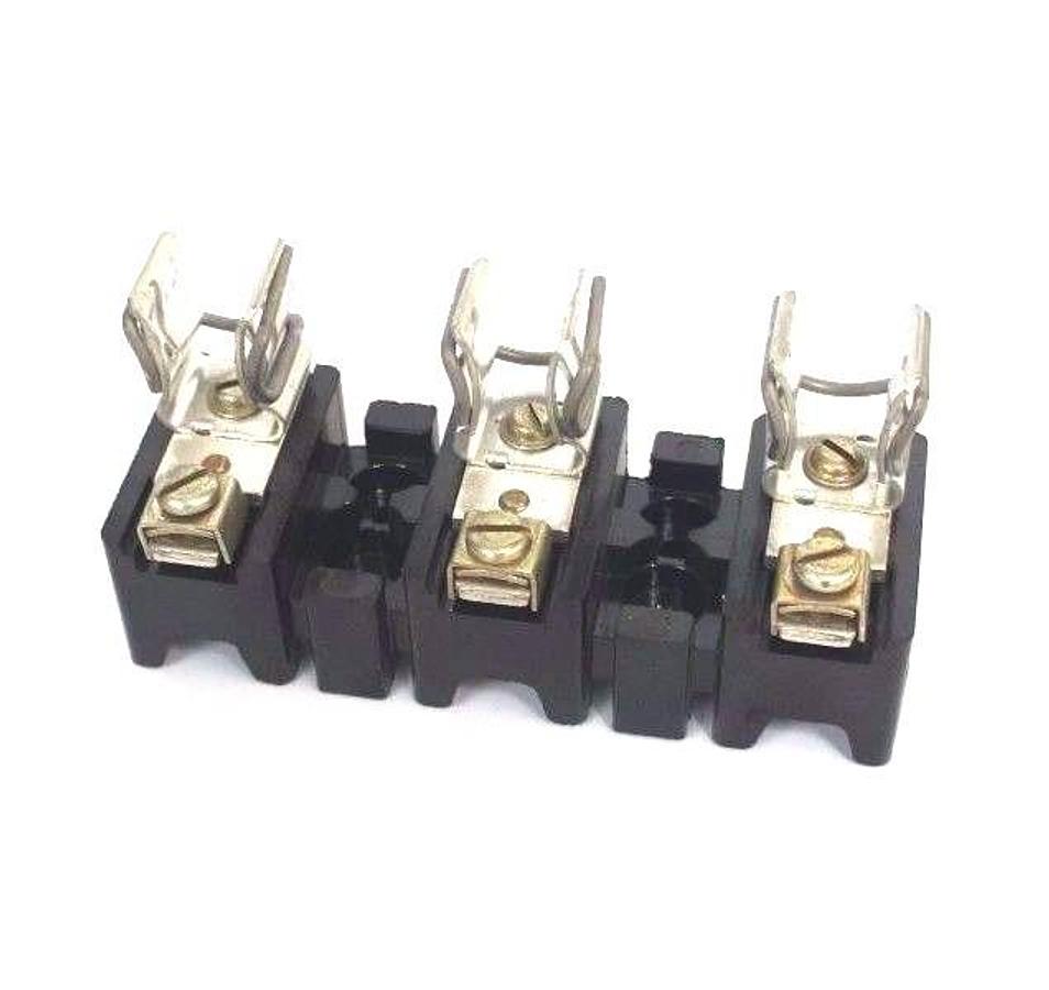 Used LOT OF 3 ALLEN BRADLEY X-401978 FUSE BLOCKS 30AMP, 600 VOLT MAX, X401978