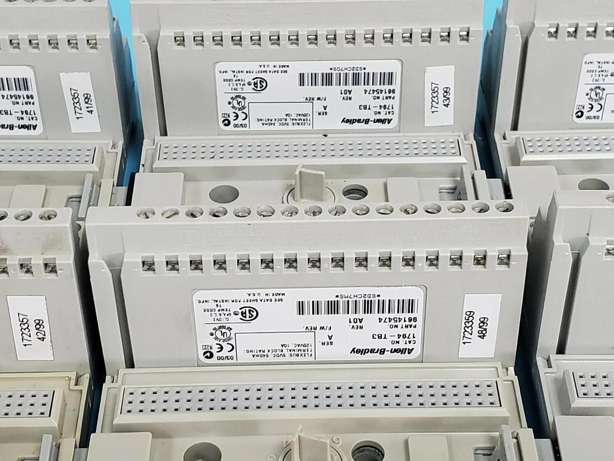 Used LOT OF 6 ALLEN BRADLEY 1794-TB3 TERMINAL BASES 1794TB3 SER. A REV. A01, 96145474