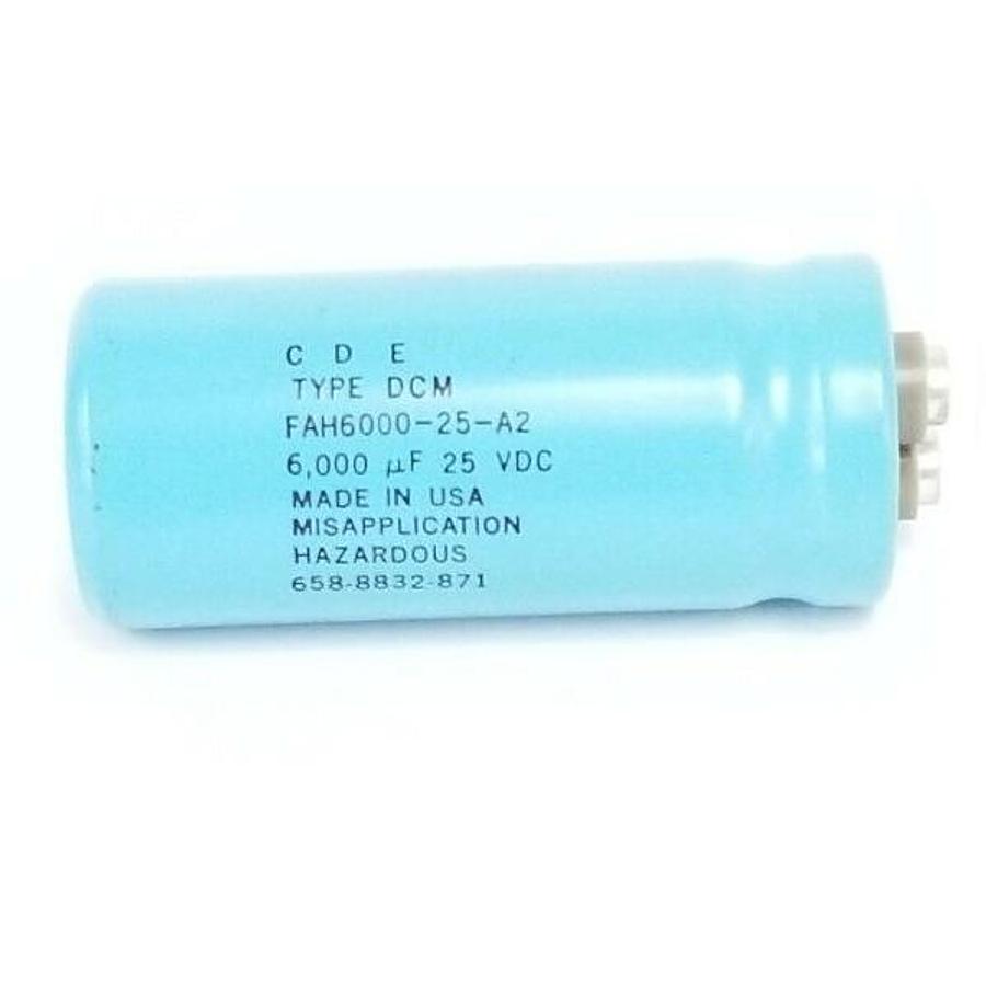 Used CDE FAH6000-25-A2 TYPE DCM CAPACITOR 6000uf, 25VDC, 658-8832-871, FAH600025A2