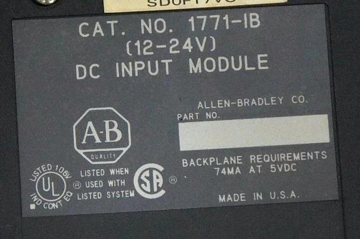 Used ALLEN BRADLEY 1771-IB INPUT MODULE 12-24VDC, 1771IB