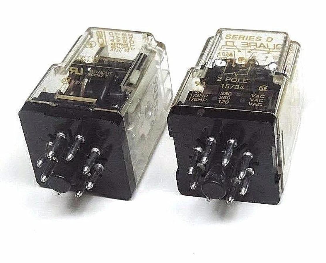 Used LOT OF 2 SQUARE D 8501-KPD12V50 RELAYS 8501KPD12V50, 6VDC, SER. D