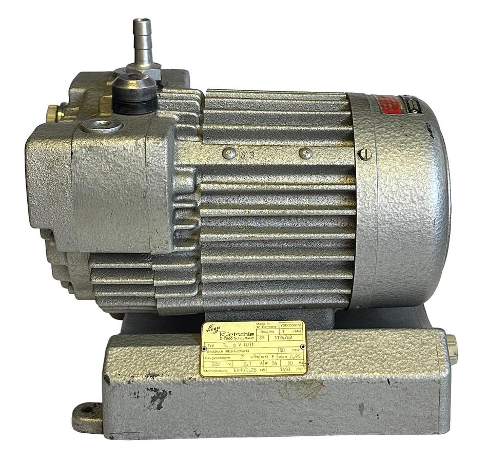 Used WERIE RIETSCHLE TL6V(01) VACUUM PUMP VDE0530/72 0.25kW 220V 2.1A 1-PHASE 1194762