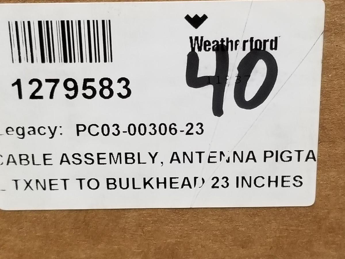 Used LOT OF 20 NEW WEATHERFORD 1279583 ANTENNA PIGTAIL TXNET TO BULKHEAD CABLE ASSYS