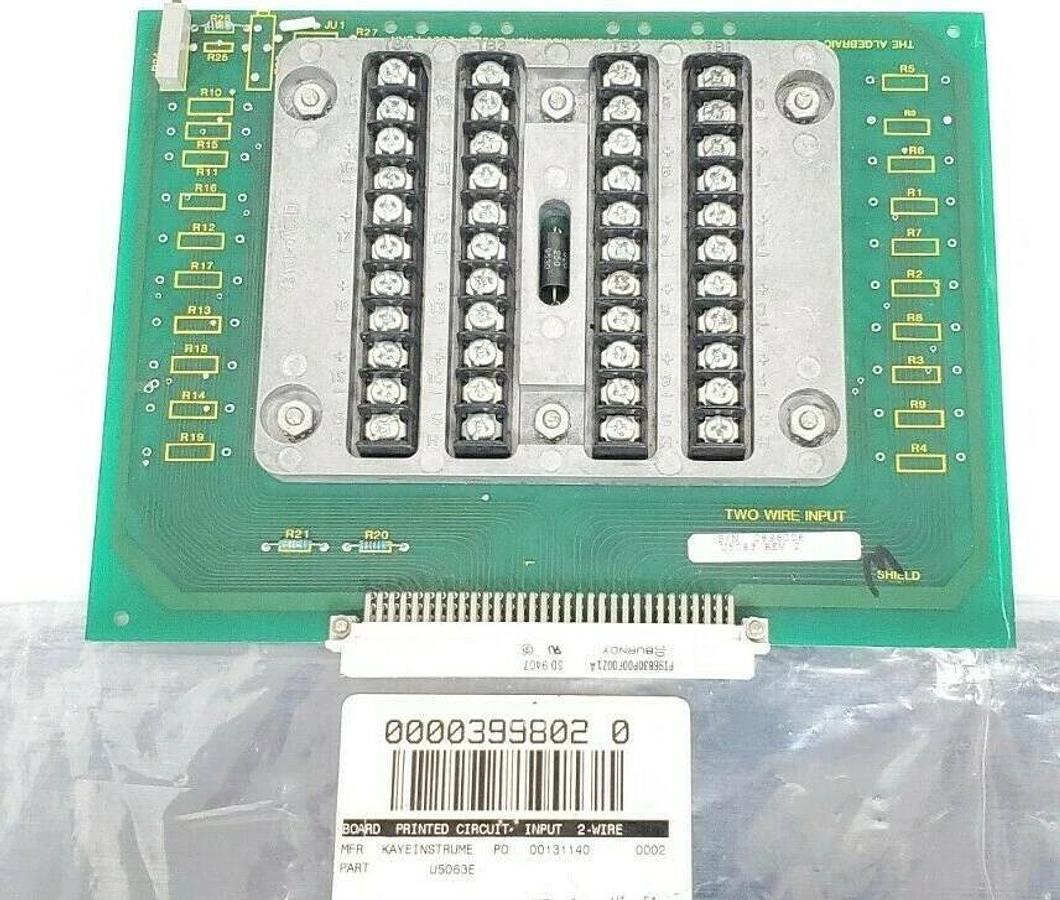 Used ACUREX KAYE 43157-011 PC BOARD 2WIRE INPUT U5063 REV. 2 43155 REV. F