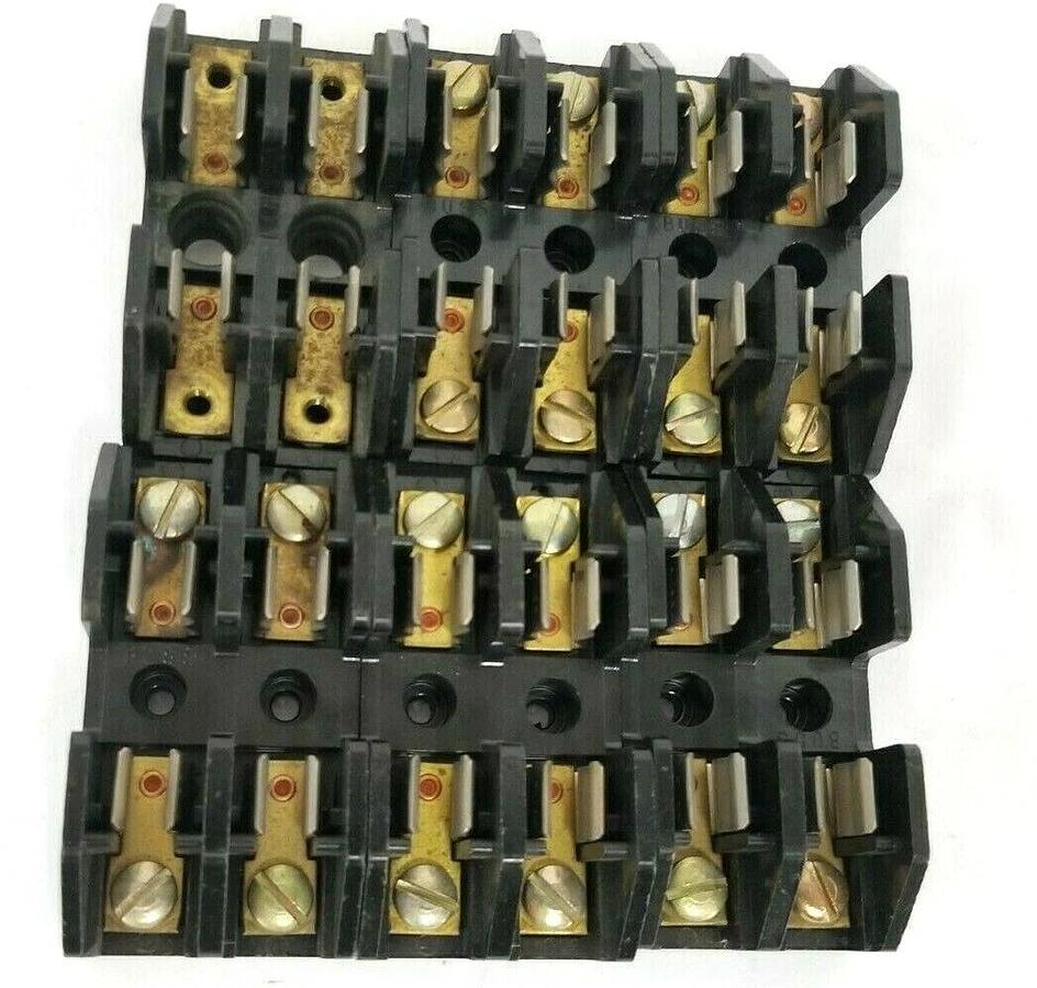 Used LOT OF 6 COOPER BUSSMANN 2808 FUSE HOLDERS 30A, 600V, 2-POLE