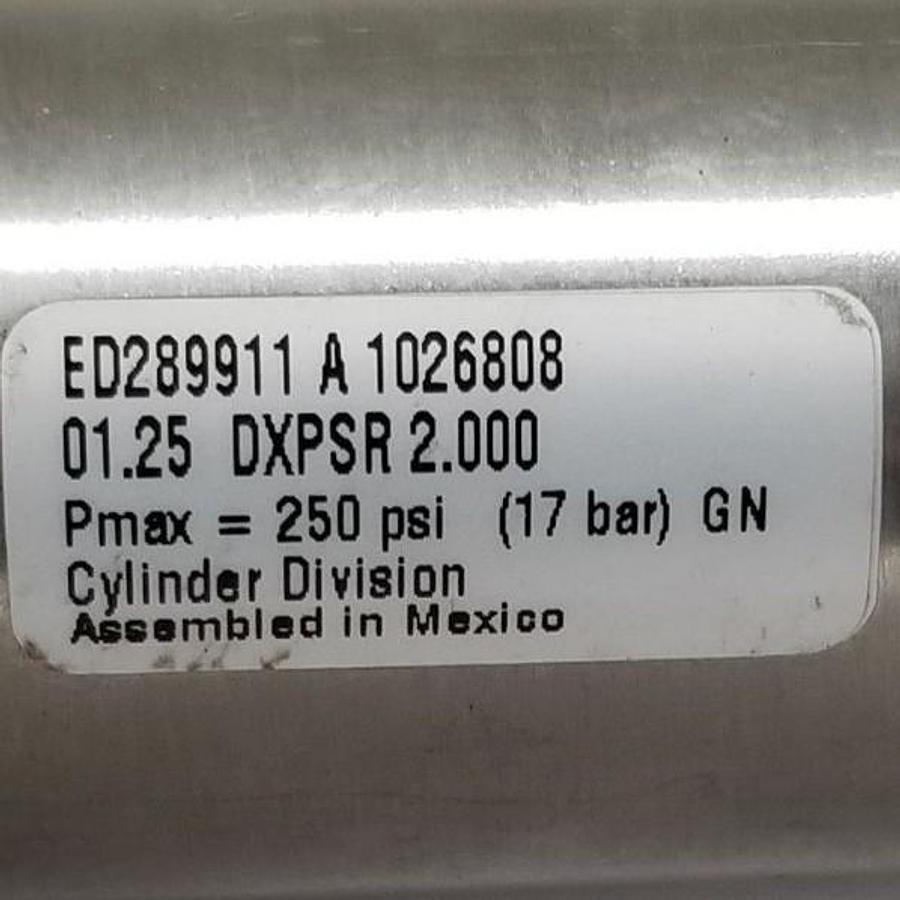 Used NEW PARKER 01.25DXPSR 2.000 AIR CYLINDER ED289911 A 1026808, 250PSI PMAX 17 BAR