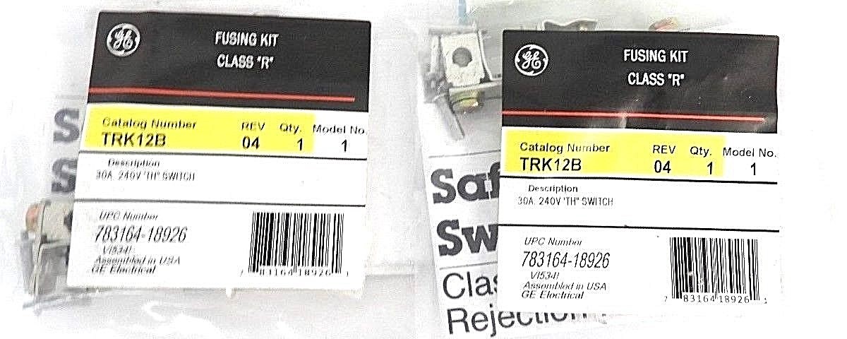 Used LOT OF 2 NEW GENERAL ELECTRIC TRK12B FUSE KITS CLASS "R" REV. 04