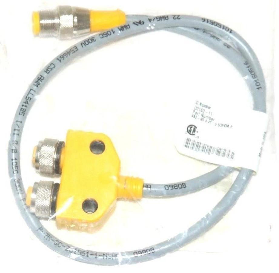 Used NEW TURCK U0163-11 MOLDED TWIN JUNCTION VB2-RS 4.4T-0.5/2FKM 4, 250V, 4AMP
