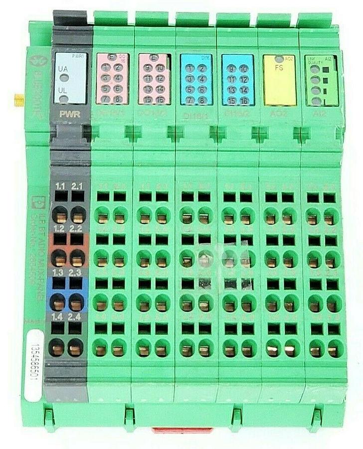 Used PHOENIX CONTACT ILB BT ADIO MUX-PANEL ORDER-NO. 2884509 HW/FW: 01/1.30 I/O BLOCK