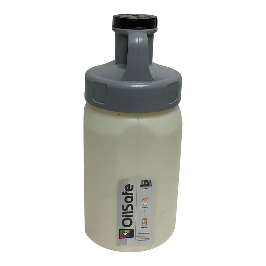 Used OilSafe 3 Litre 3 US Quart Storage Lid Jug Oil Fluid Transfer Container Grey New