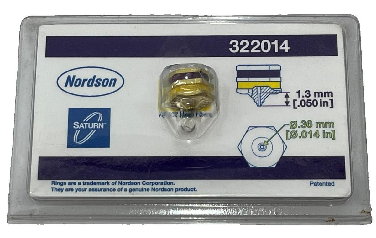 Used NORDSON 322014 Saturn Precision Hot Melt Nozzle .014 Orifice .050 Engagement