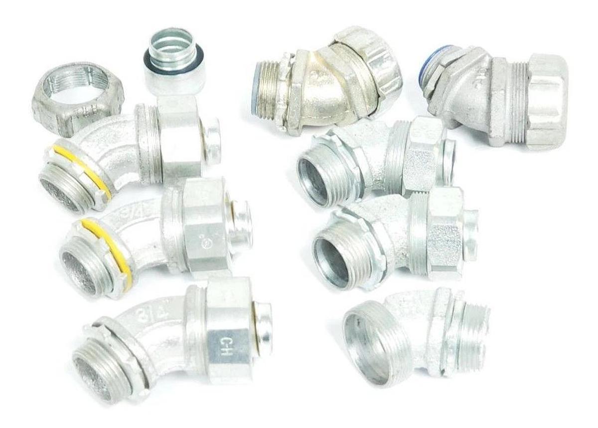 LOT OF 8 NEW 3/4" 45 DEGREE CONDUIT ELBOW FITTINGS