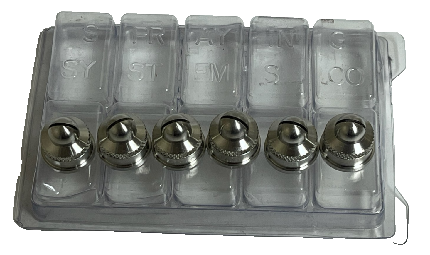 Used Lot of 6 Spraying Systems 125328-316SS | PA125328-316SS Air Cap 316SS, 1/4J NEW
