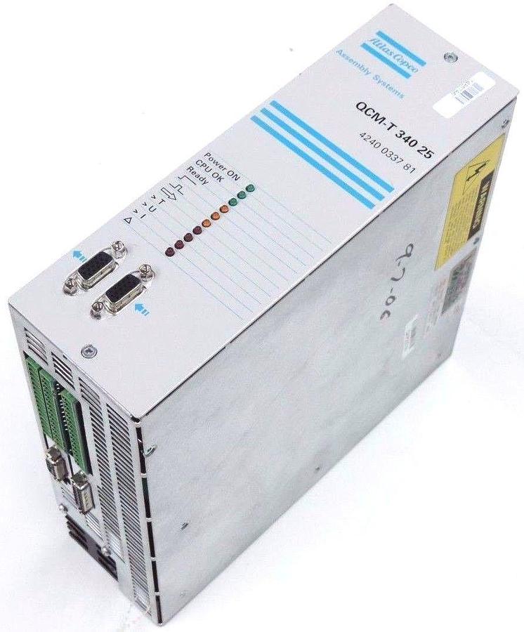Used ATLAS COPCO 4240-0337-81 SERVO CONTROLLER QCM-T-340-25, 25AMP 340VDC, 4240033781