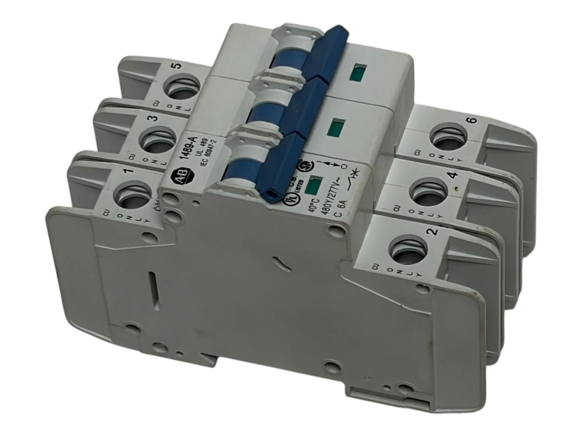 Used Allen-Bradley 1489-A3C060 Molded Case Circuit Breaker 3-Pole 6A C-Curve New