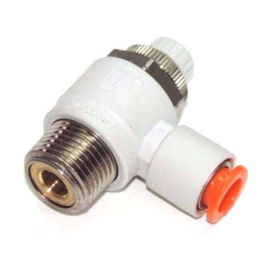 Used NEW SMC NAS3201F-N03-09 FLOW CONTROL W/ FITTING NAS3201FN0309