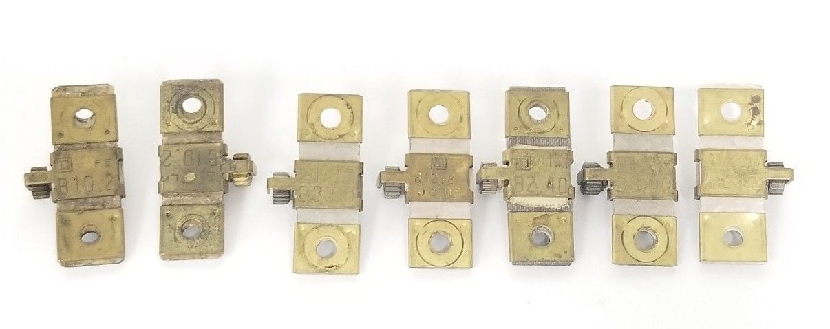 Used LOT OF 7 SQUARE D HEATER ELEMENTS B3.00, B2.40, B10.2, B12.8, B7.70