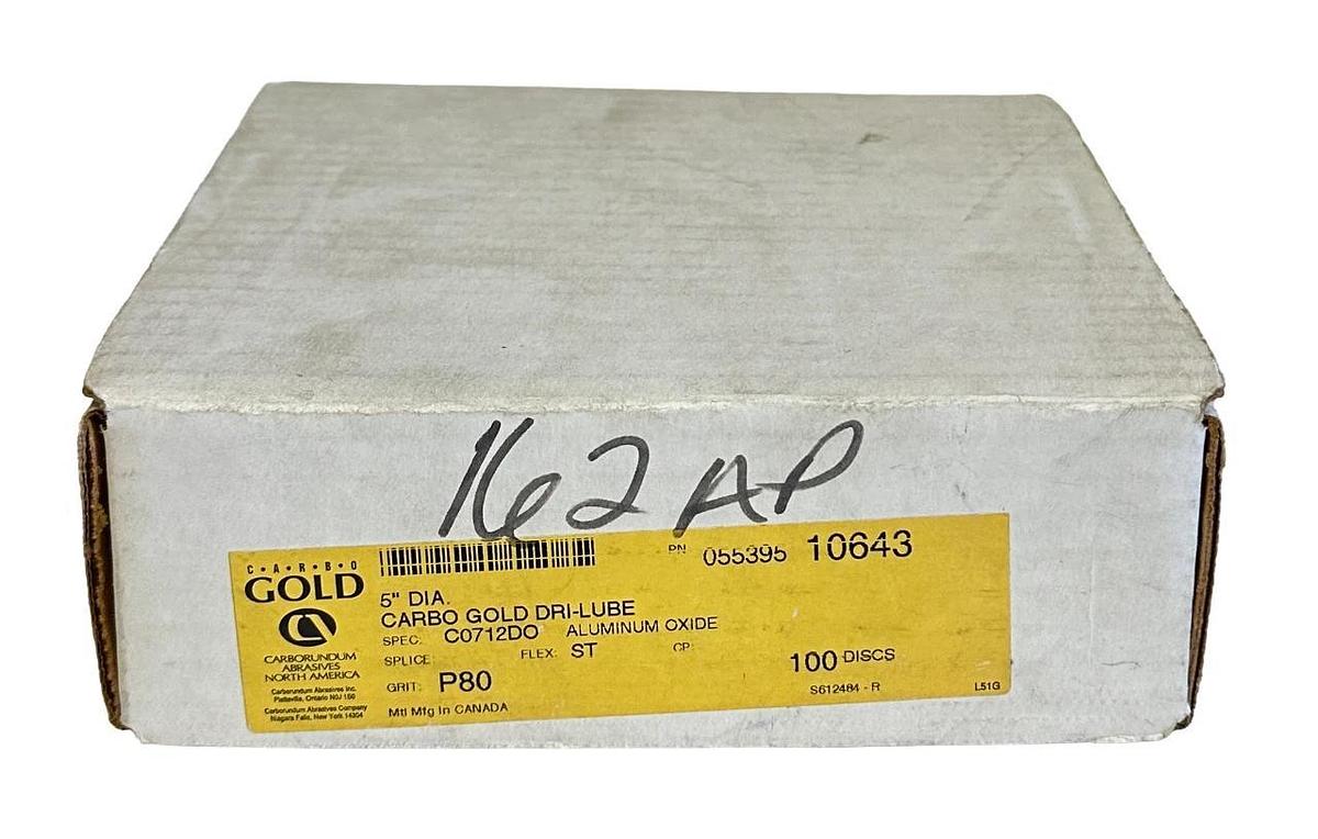 100 NEW CARBO GOLD 055395 10643 5'' C0712DO ALUMINUM OXIDE DISCS P80 GRIT ST