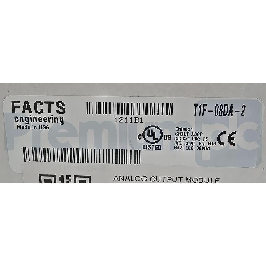 Used FACTS ENGINEERING T1F-08DA-2 TERMINATOR 8-CH ANALOG OUTPUT MODULE 24VDC NSMP