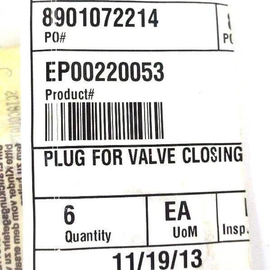 LOT OF 6 NEW GENERIC EP00220053 VALVE CLOSING PLUGS 1/2"