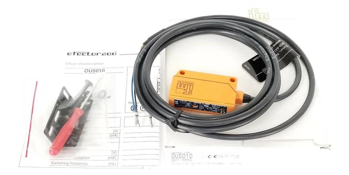 Used NIB IFM EFECTOR OU5010 DIFFUSE REFLECTION PHOTOELECTRIC SENSOR OUT-HPKG